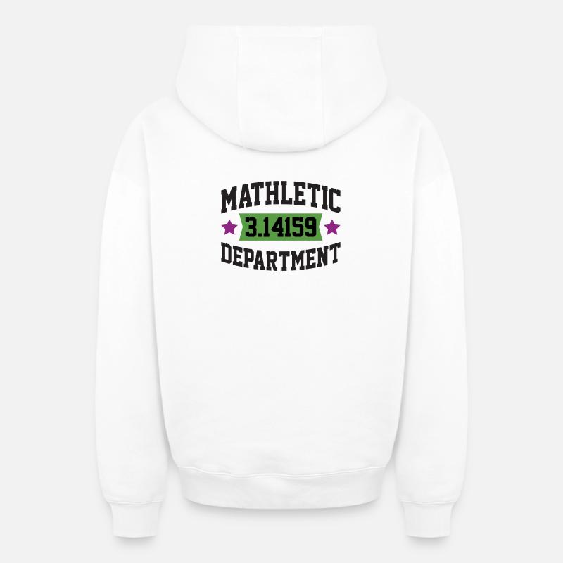 Mathletic Abteilung - Oversized Heavyweight Unisex Zip Hoodie - Weiß