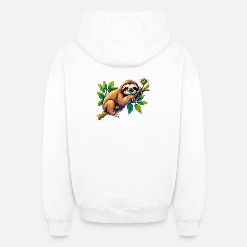 Paresse - Sweat à capuche unisexe zippé oversize épais SPREAD - blanc