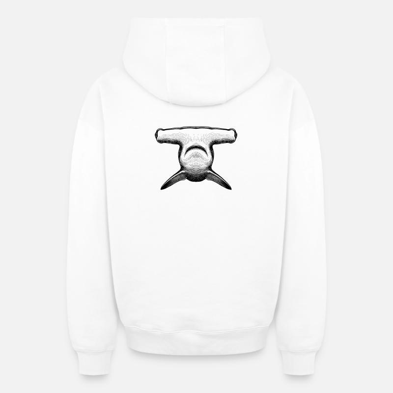 Hammerhead - Sweat à capuche unisexe zippé oversize épais SPREAD - blanc