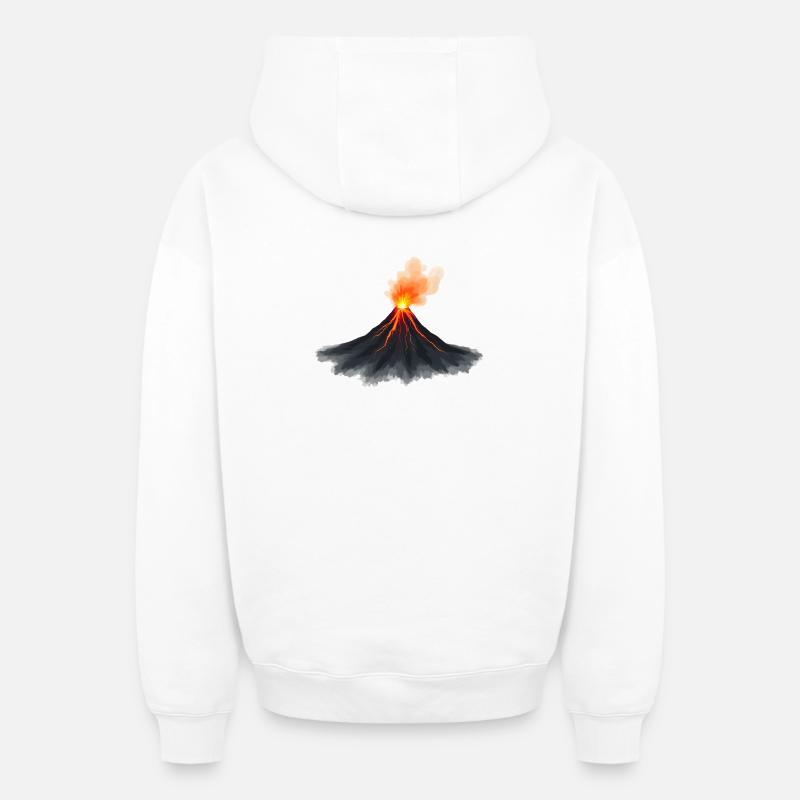 Volcan - Sweat à capuche unisexe zippé oversize épais SPREAD - blanc