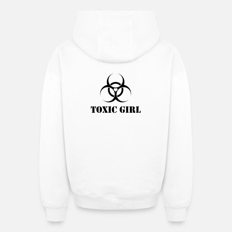 Toxisches Mädchen - Oversized Heavyweight Unisex Zip Hoodie - Weiß