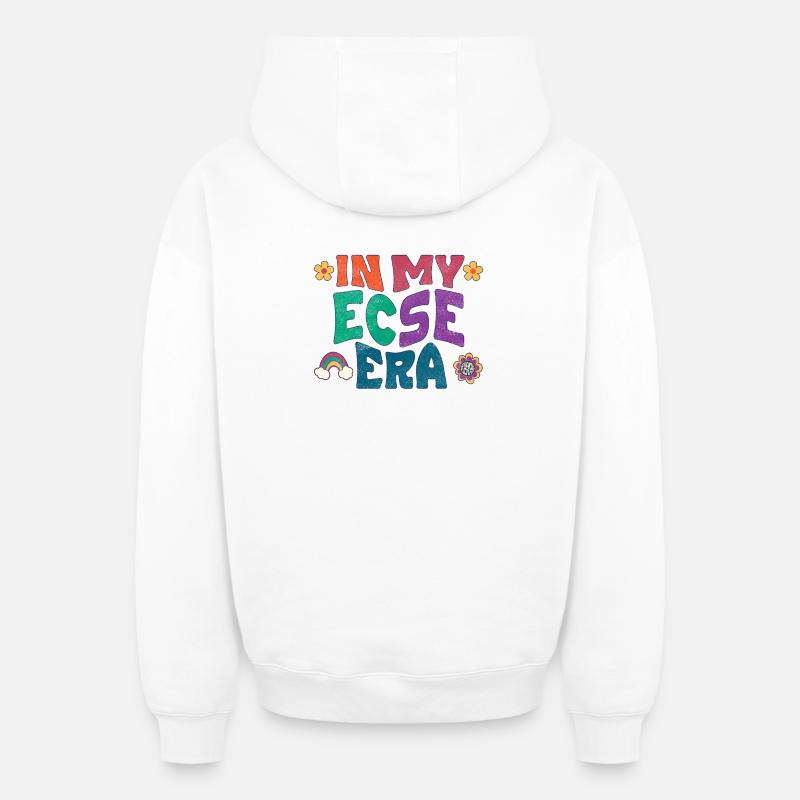 À mon époque ECSE - Sweat à capuche unisexe zippé oversize épais SPREAD - blanc