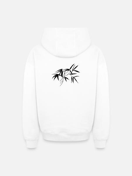 bambou - Sweat à capuche unisexe zippé oversize épais SPREAD - blanc