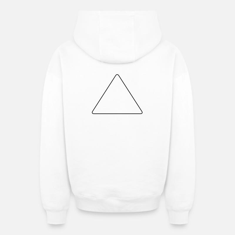 Triangle avec coins arrondis - Sweat à capuche unisexe zippé oversize épais SPREAD - blanc