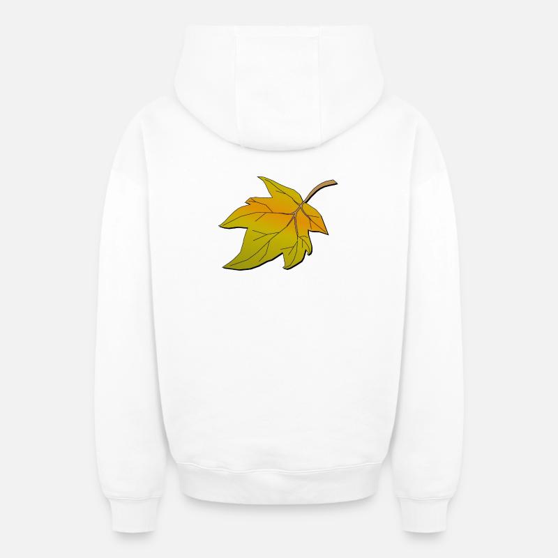 Herbstblatt | Congé d’automne - Sweat à capuche unisexe zippé oversize épais SPREAD - blanc