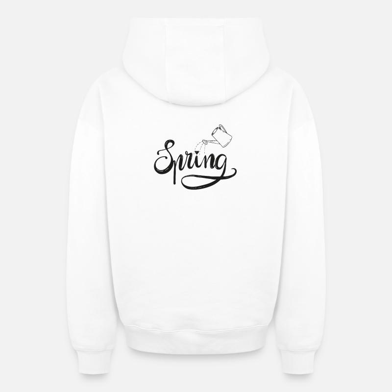 spring frühlingsbeginn garten gießen beet liebe - Oversized Heavyweight Unisex Zip Hoodie - Weiß