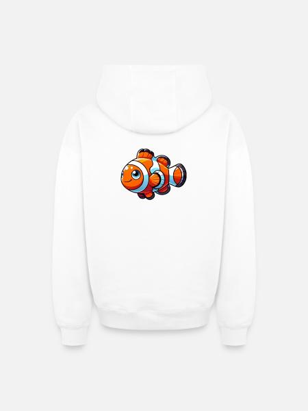 Clownfisch - Oversized Heavyweight Unisex Zip Hoodie - Weiß
