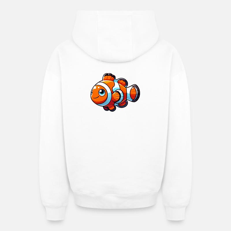 Clownfisch - Oversized Heavyweight Unisex Zip Hoodie - Weiß