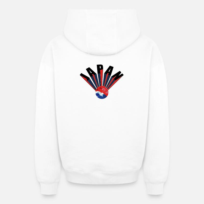 JAPON - Sweat à capuche unisexe zippé oversize épais SPREAD - blanc