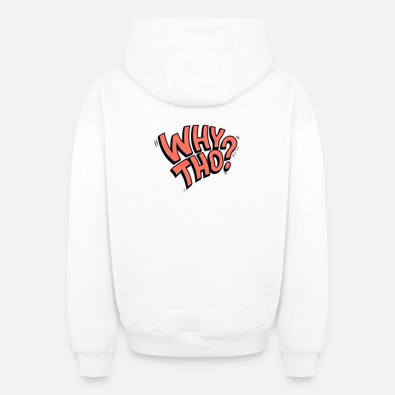 Pourquoi Tho ? - Sweat à capuche unisexe zippé oversize épais SPREAD - blanc