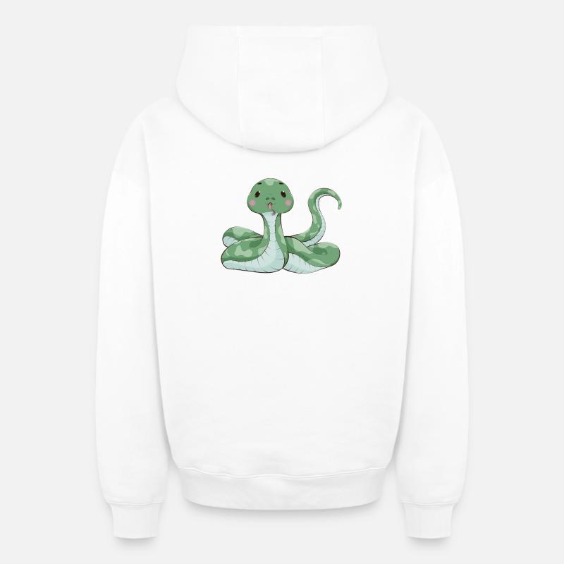 Serpent - Sweat à capuche unisexe zippé oversize épais SPREAD - blanc