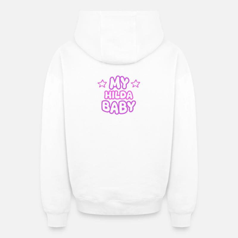 Hilda - Sweat à capuche unisexe zippé oversize épais SPREAD - blanc