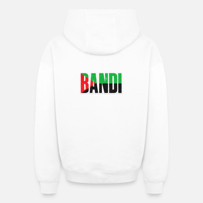 BANDI SAISON 1 - Sweat à capuche unisexe zippé oversize épais SPREAD - blanc