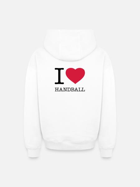 I LOVE HANDBALL Handballer - Oversized Heavyweight Unisex Zip Hoodie - white