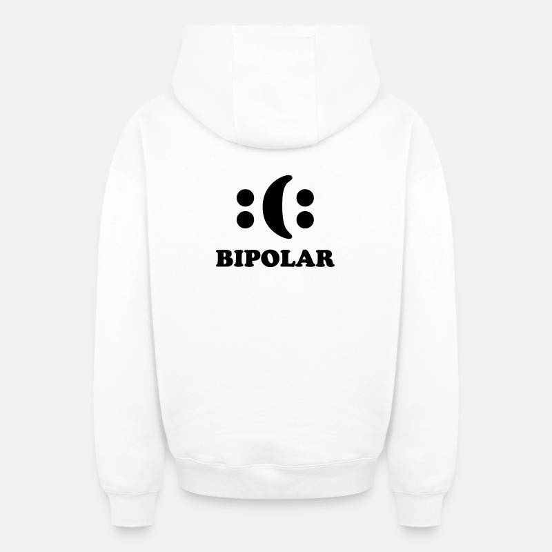 Bipolar - Oversized Heavyweight Unisex Zip Hoodie - Weiß