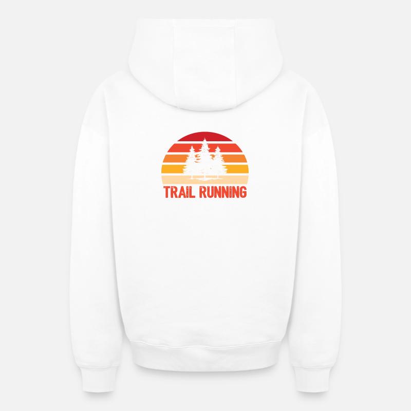 Trail Running - Sweat à capuche unisexe zippé oversize épais SPREAD - blanc