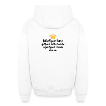 chevaucher - Sweat à capuche unisexe zippé oversize épais SPREAD - blanc - Dos - AI Model Male 178 light (178cm)