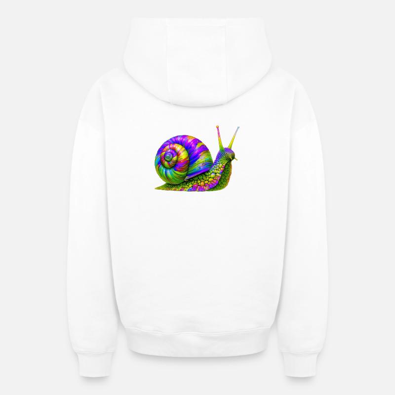 Escargot - Sweat à capuche unisexe zippé oversize épais SPREAD - blanc