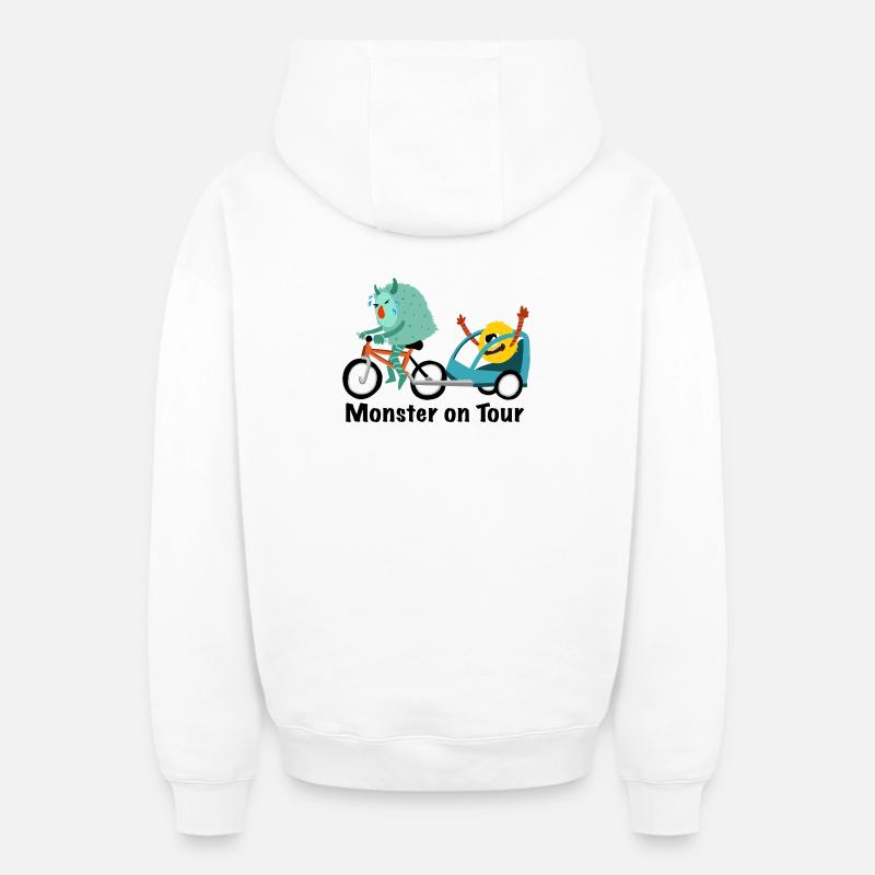 Monstre en tournée - Sweat à capuche unisexe zippé oversize épais SPREAD - blanc