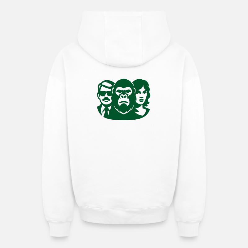 Trio Pulp - Sweat à capuche unisexe zippé oversize épais SPREAD - blanc