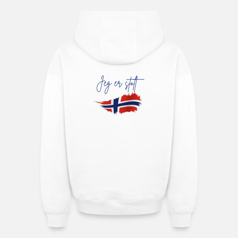 Norway - Sweat à capuche unisexe zippé oversize épais SPREAD - blanc