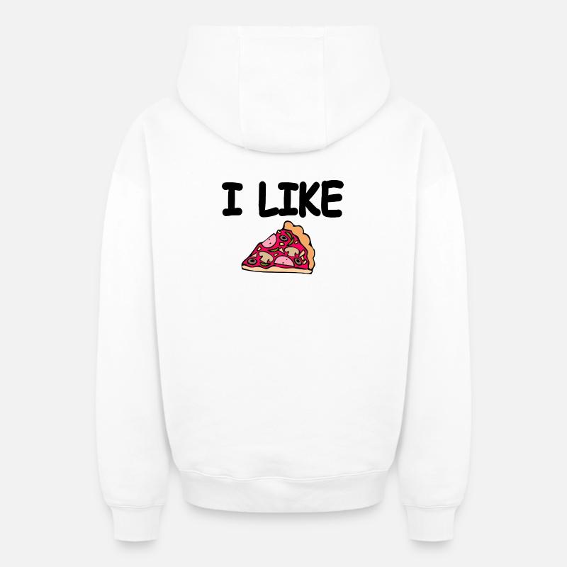 Pizza - Sweat à capuche unisexe zippé oversize épais SPREAD - blanc