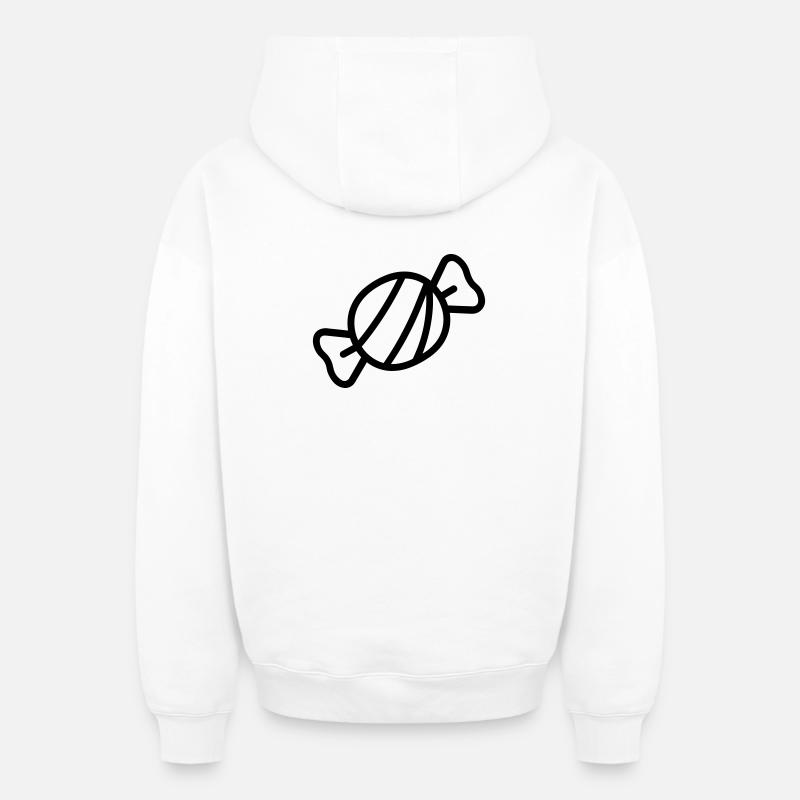 candy - Oversized Heavyweight Unisex Zip Hoodie - white