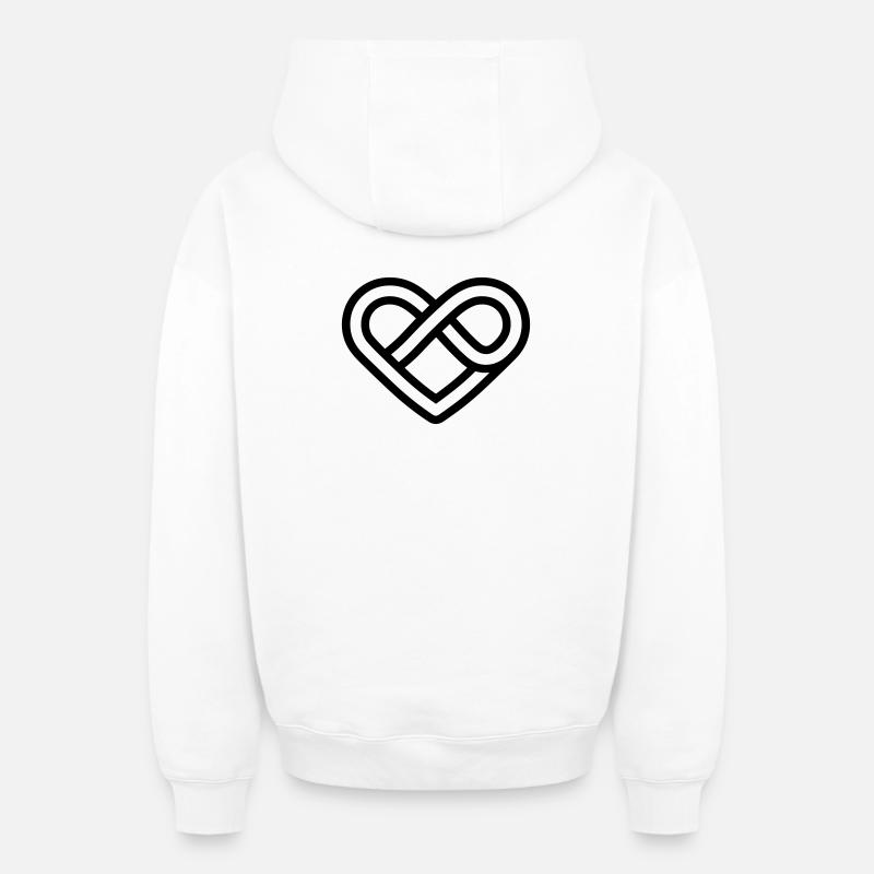 Unendliches Herz - Oversized Heavyweight Unisex Zip Hoodie - Weiß