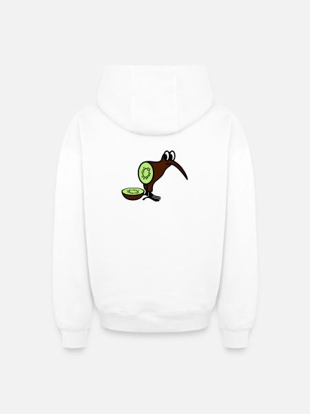 Kiwi - Sweat à capuche unisexe zippé oversize épais SPREAD - blanc