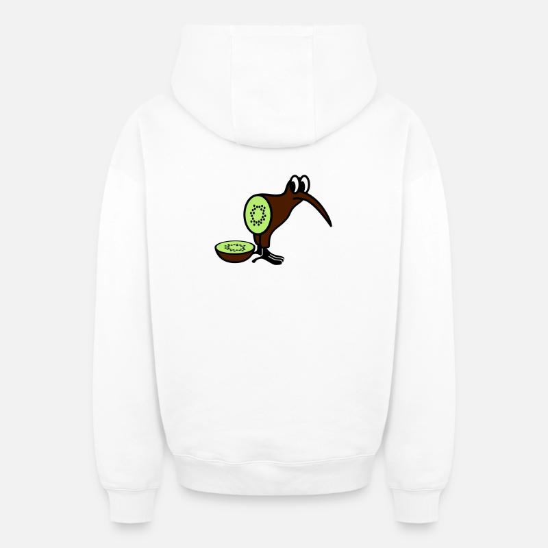 Kiwi - Sweat à capuche unisexe zippé oversize épais SPREAD - blanc