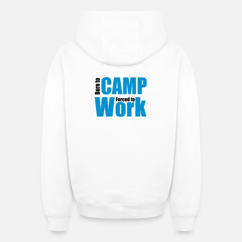Camping - Sweat à capuche unisexe zippé oversize épais SPREAD - blanc
