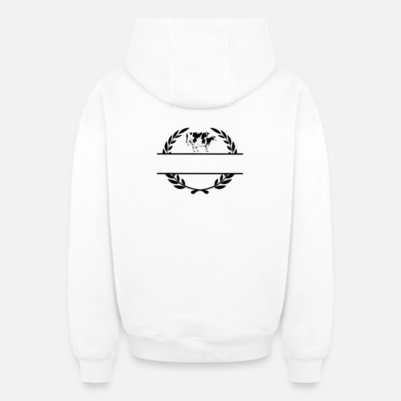 Monogramme de vaches laitières - Sweat à capuche unisexe zippé oversize épais SPREAD - blanc