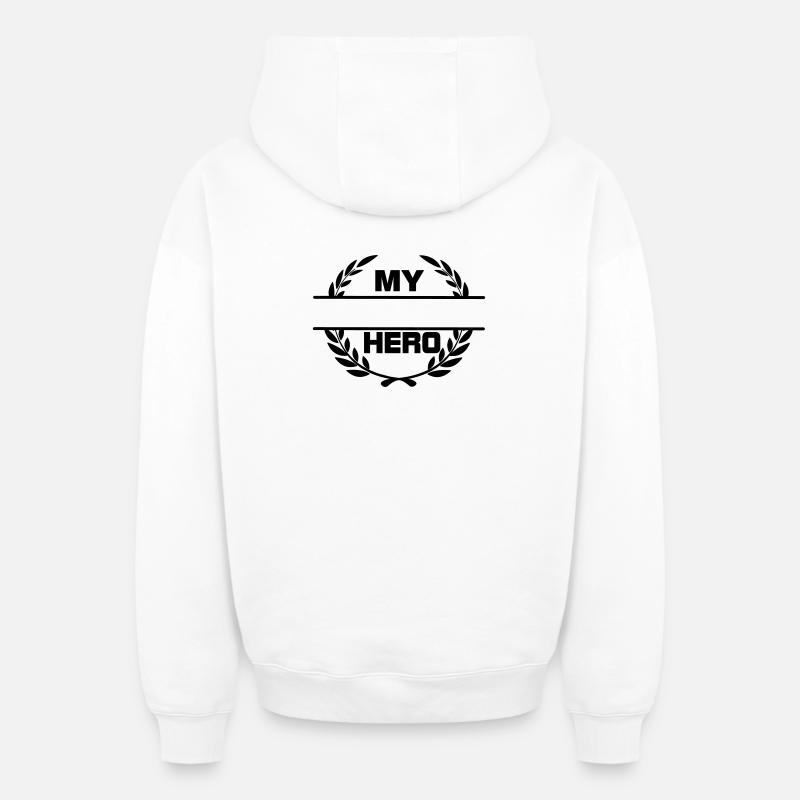 Mon héros - Sweat à capuche unisexe zippé oversize épais SPREAD - blanc