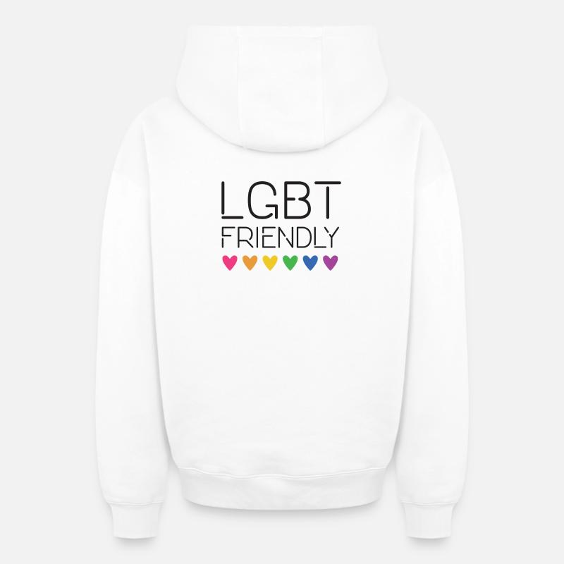LGBT amical - Sweat à capuche unisexe zippé oversize épais SPREAD - blanc