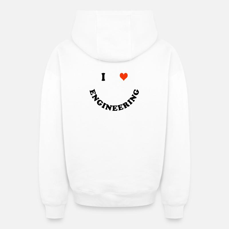 Engineer - Oversized Heavyweight Unisex Zip Hoodie - white