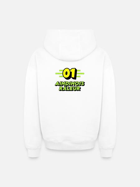 Complaining Aindinois - Oversized Heavyweight Unisex Zip Hoodie - white