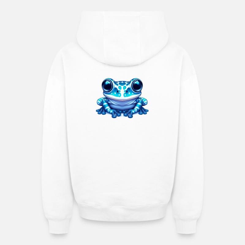 Grenouille - Sweat à capuche unisexe zippé oversize épais SPREAD - blanc