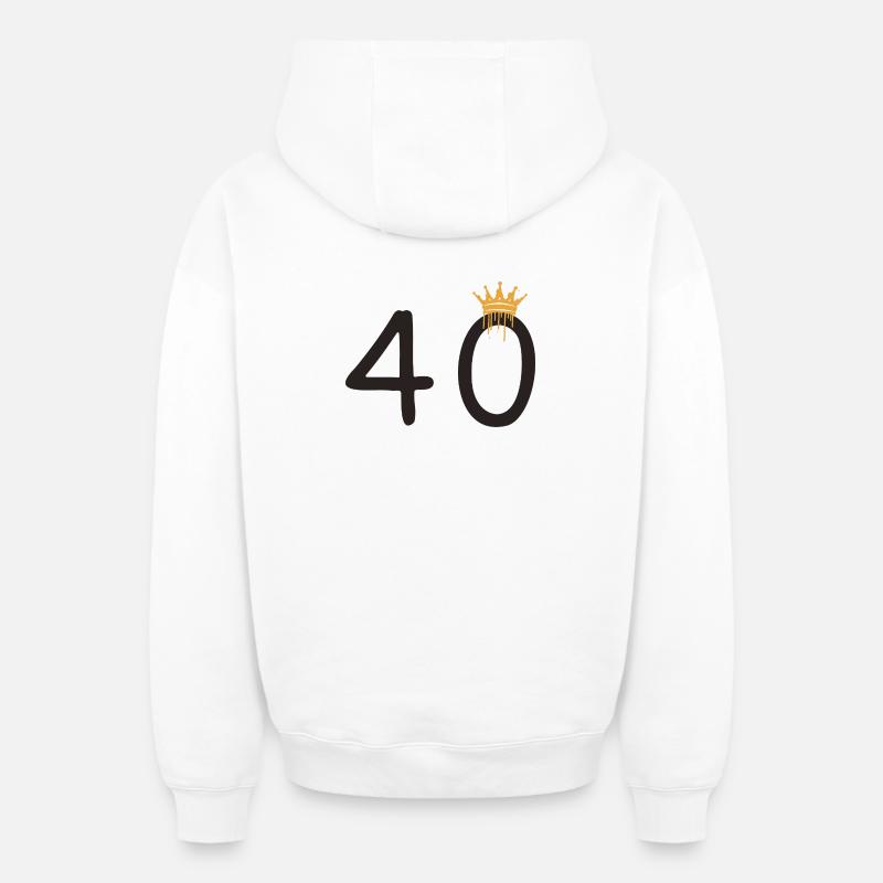 40 - Sweat à capuche unisexe zippé oversize épais SPREAD - blanc