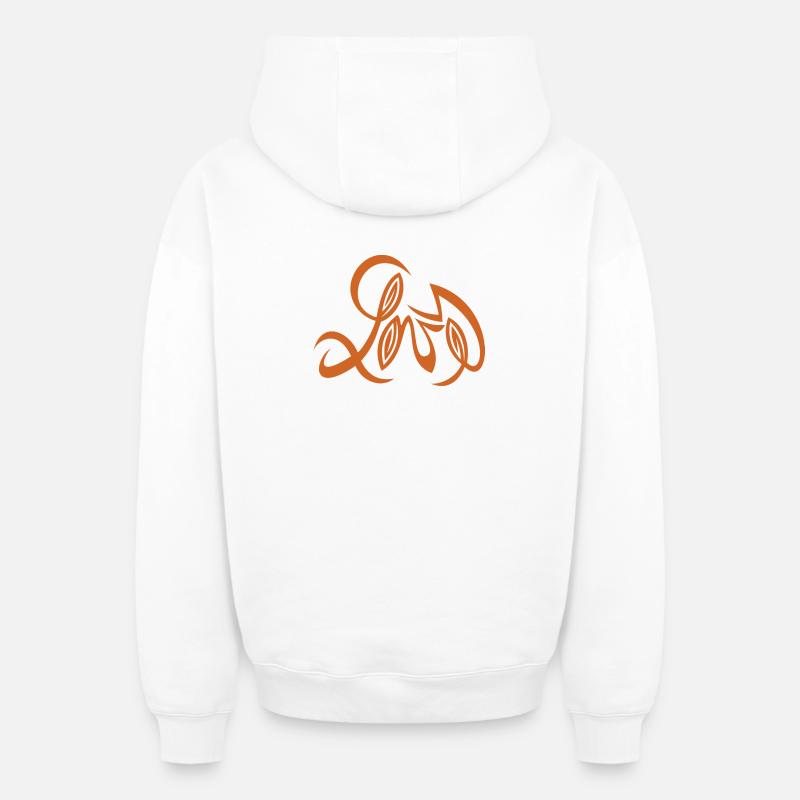 Design d’amour réalisé par Cean - Sweat à capuche unisexe zippé oversize épais SPREAD - blanc