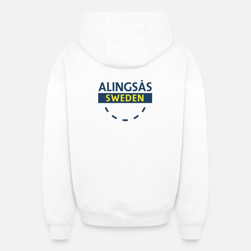 Alingsås Suède Panneau - Sweat à capuche unisexe zippé oversize épais SPREAD - blanc