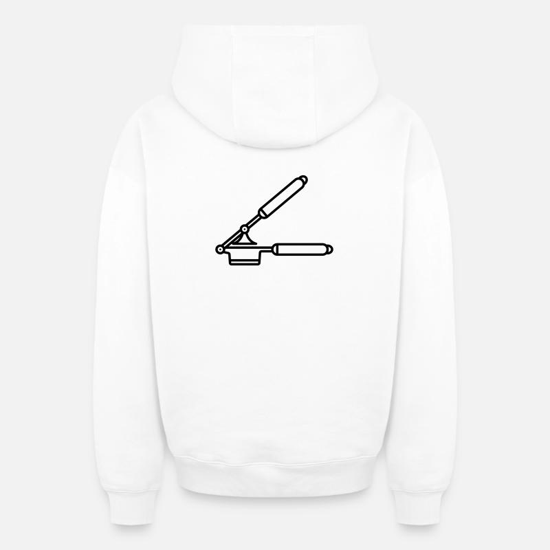  Knoblauch Presse oder Spätzle Presse - Oversized Heavyweight Unisex Zip Hoodie - Weiß