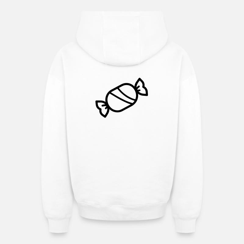 Bonbon - Sweat à capuche unisexe zippé oversize épais SPREAD - blanc