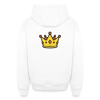 Vecteur des joyaux de la couronne du Roi d’Or - Sweat à capuche unisexe zippé oversize épais SPREAD - blanc - Dos - AI Model Male 178 light (178cm)
