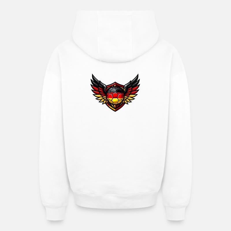 Blason de Soccer Germany - Sweat à capuche unisexe zippé oversize épais SPREAD - blanc