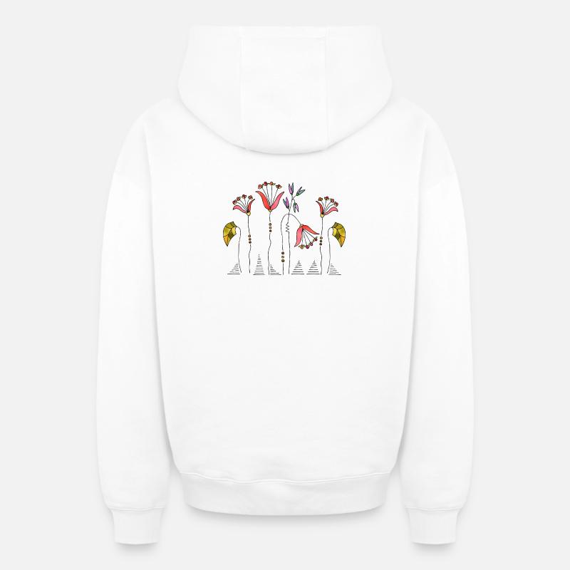 Fleur - Sweat à capuche unisexe zippé oversize épais SPREAD - blanc