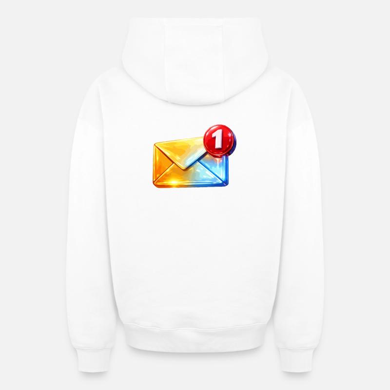 Erste Abzeichen-E-Mail - Oversized Heavyweight Unisex Zip Hoodie - Weiß