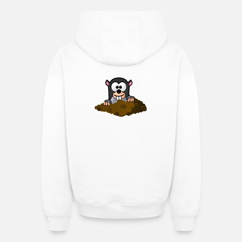 style comique Mole - Sweat à capuche unisexe zippé oversize épais SPREAD - blanc