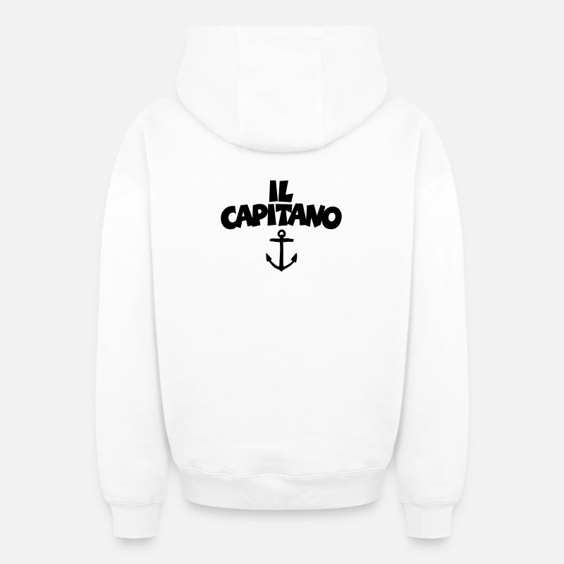 Il Capitano - Oversized Heavyweight Unisex Zip Hoodie - Weiß