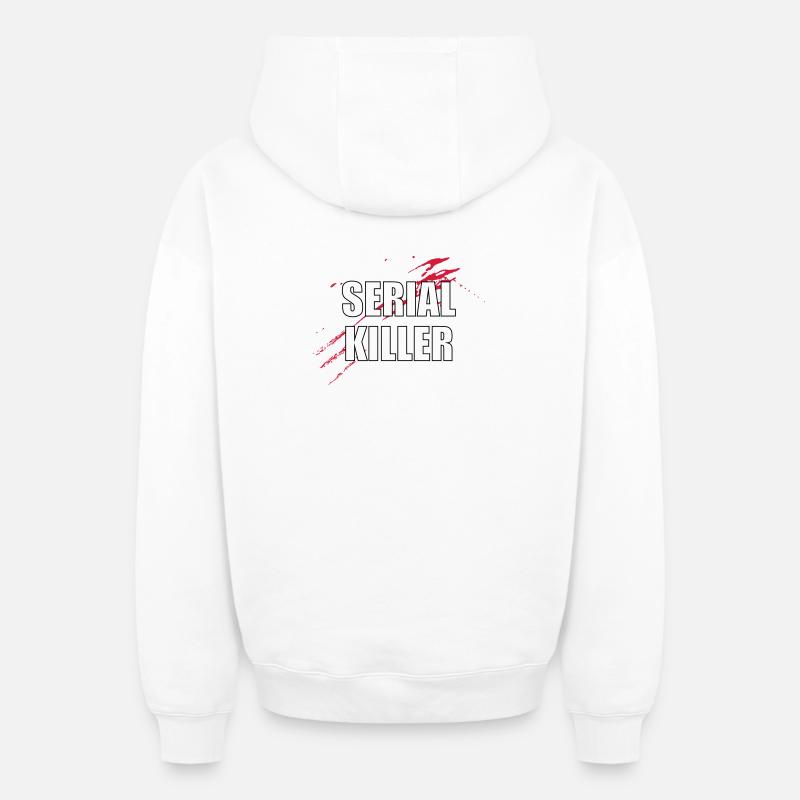 Serial Killer - Sweat à capuche unisexe zippé oversize épais SPREAD - blanc