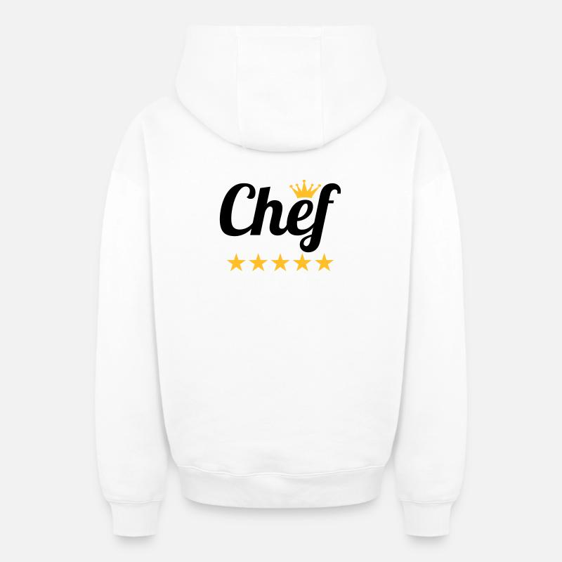 Chef - Sweat à capuche unisexe zippé oversize épais SPREAD - blanc
